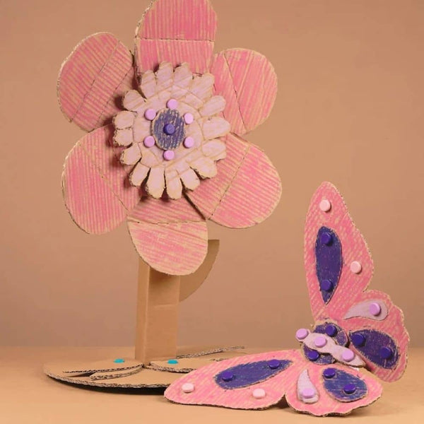 Makedo Scru-Dot Twilight Dreams Set kaufen mit bunten Bastelblüten und Schmetterlingen aus Pappe