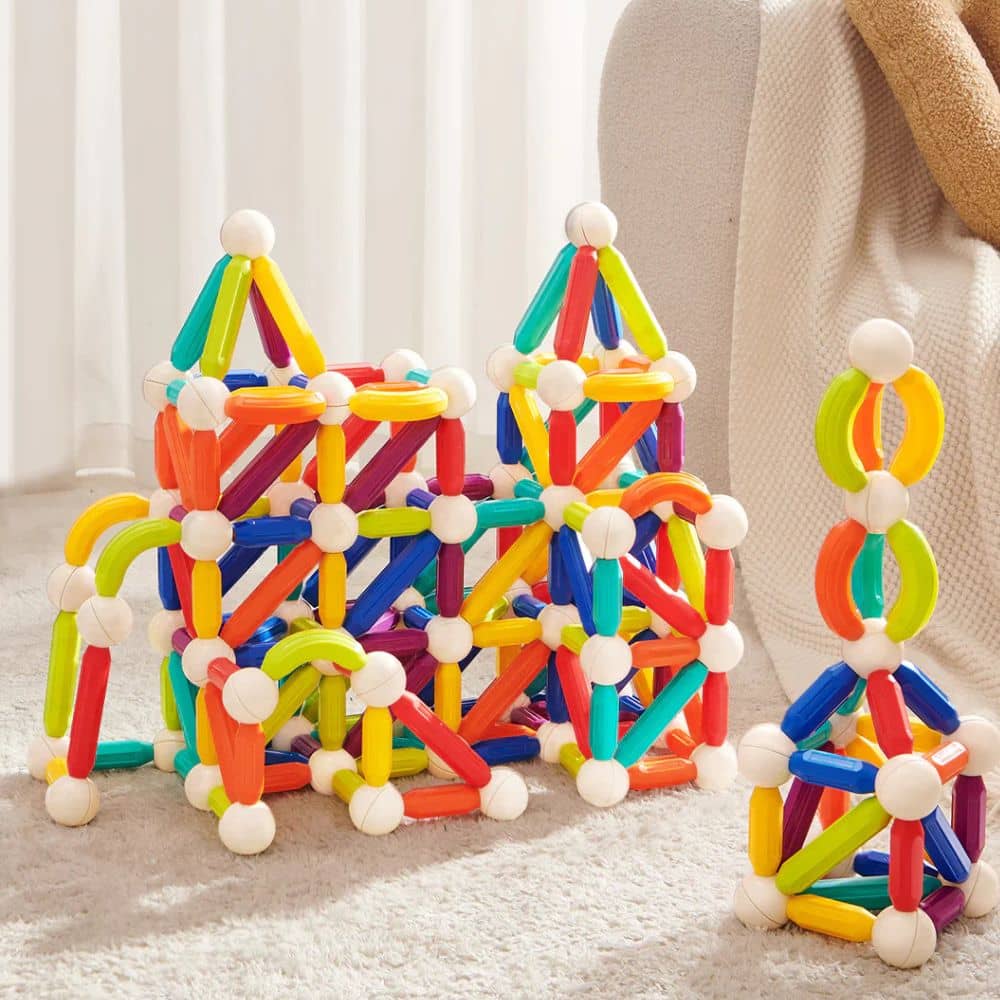 Mideer Magnetspielzeug für Kinder in einem bunten Eimer mit 60 Teilen für kreatives Spielen