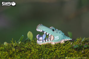 Eugy Öko Puzzle 3D Krokodil aus Karton für kreative Bastelstunden in der Natur