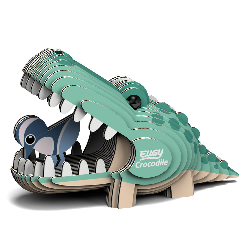 Öko Puzzle 3D Krokodil von Eugy mit detaillierter Gestaltung und lustigem Design