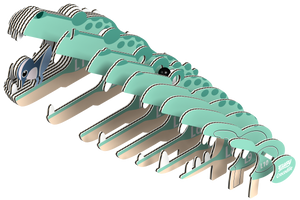 Eugy Öko Puzzle 3D Krokodil in Mintgrün mit detaillierten Schichten für kreativen Spaß