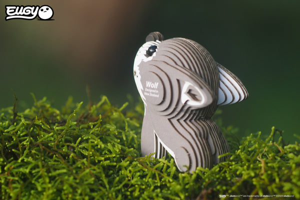 Öko-Puzzle 3D Wolf von Eugy, umweltfreundliches Puzzle in tierischer Form