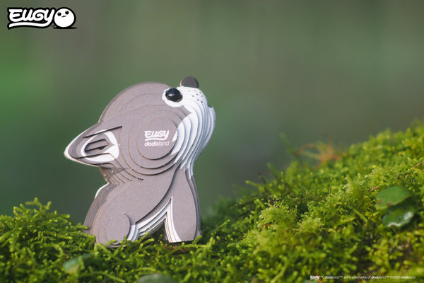 Öko-Puzzle 3D Wolf aus nachhaltigen Materialien, ideal für kreative Kinder und Naturfreunde