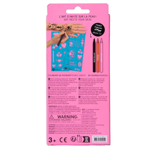 OMY Tattoo Marker Set für Kinder mit Schablonen und bunten Stiften für kreatives Gestalten