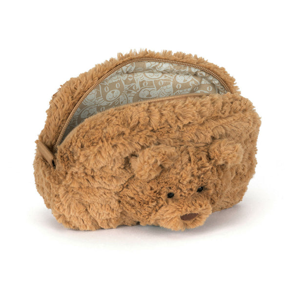 Jellycat Plüsch-Federtasche Schminktasche Teddy Bartholomew 19 cm in braun mit Teddybär-Design