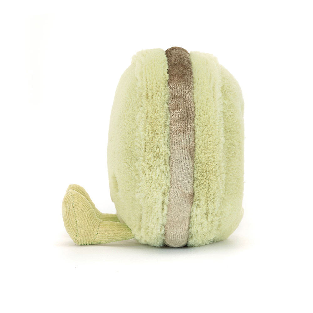 Plüsch Happy Macaroon Pistazie Max 12 cm von Jellycat, weiches grünes Kuscheltier in Macaronform