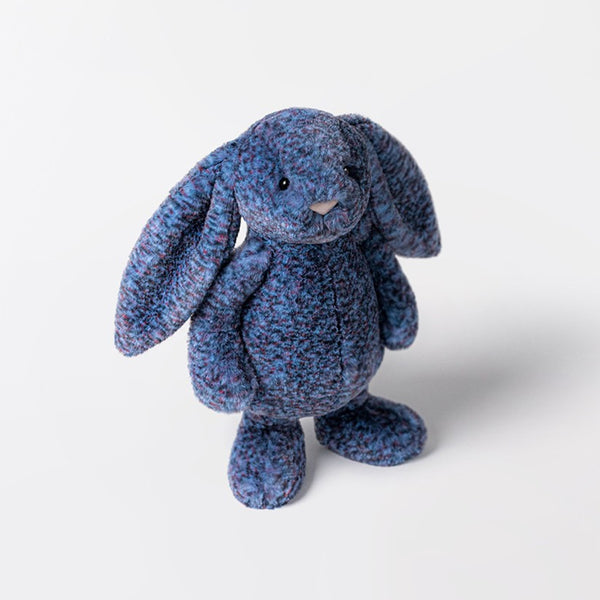 Jellycat Plüsch LUX Kaninchen Navy Mist 31 cm, weiches blau-grau meliertes Kuscheltier mit langen Ohren