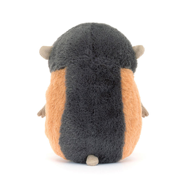 Jellycat Plüsch Norweger Leming 15 cm Kuscheltier von hinten mit weichem Fell in Grau und Braun