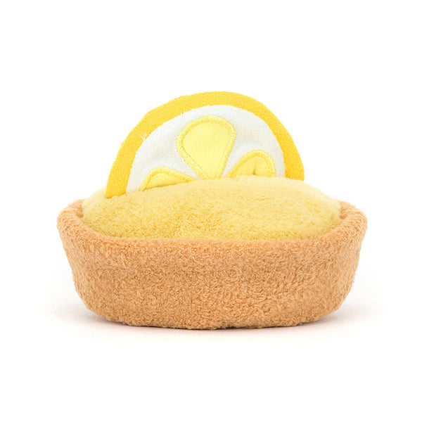 Jellycat Plüsch-Zitronentarte 11 cm als weiches Kuscheltier in Gelb und Braun