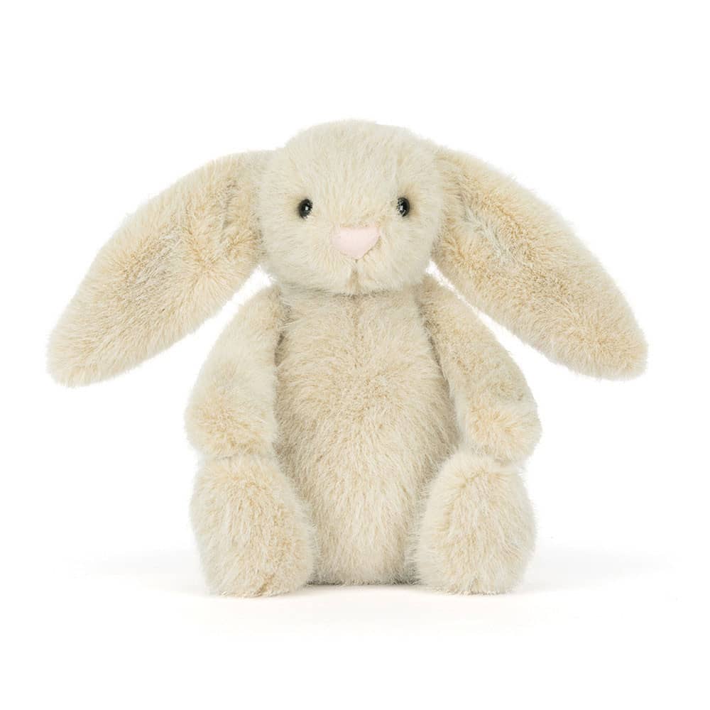 Jellycat Plüschhase Flufflet Wheat mit langen Ohren und weichem Fell für Kinder zum Kuscheln