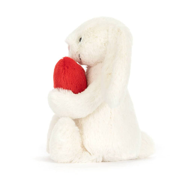 Jellycat Plüschkaninchen mit rotem Herzen, ideal zum Kuscheln und Verschenken