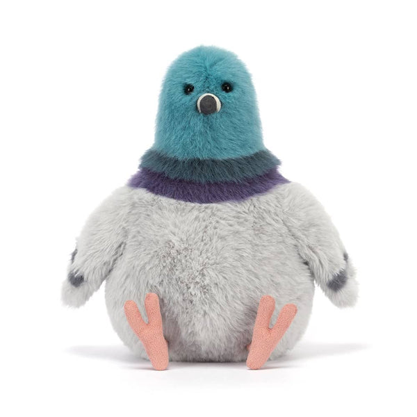 Plüschtaube Strutton 22 cm von Jellycat mit weichem, flauschigem Material und buntem Gefieder