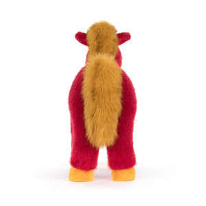 Rotes Jellycat Plüschtier in Form eines Pferdes mit weichem, flauschigem Fell