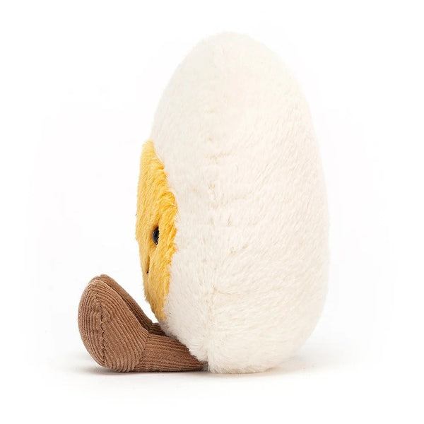 Jellycat Plüsch-Ei mit fröhlichem Gesicht 14 cm weiche Kuschelspielzeug mit braunen Füßen