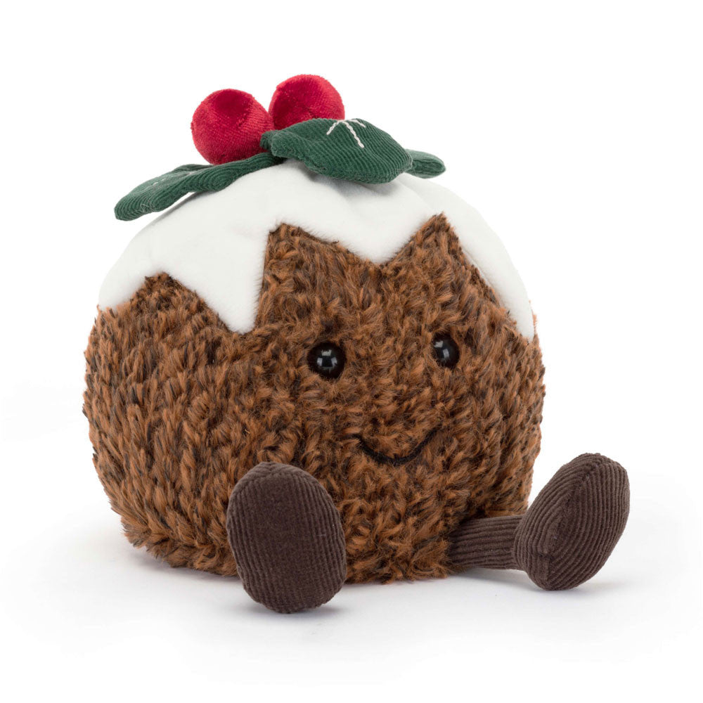 Jellycat Plüsch Pudding 17 cm Kuscheltier mit braunem Fell und niedlichem Gesicht