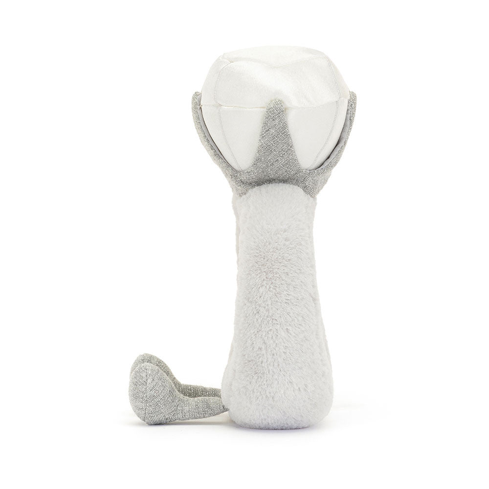 Jellycat Plüschring – Mit Diamant 20 cm weicher grauer Kuschelring mit lächelndem Gesicht