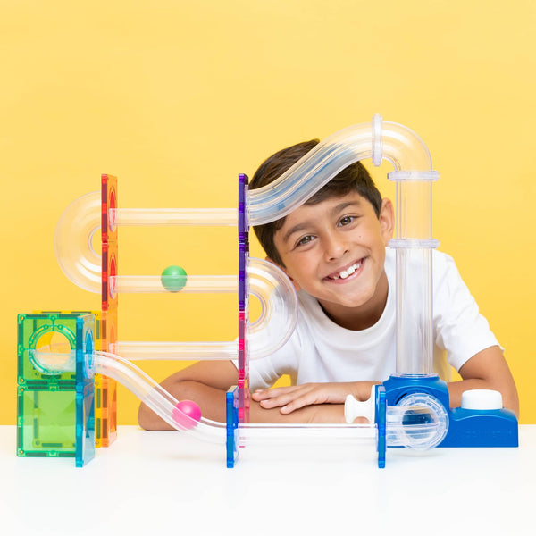 Magnetbauklötze – Ball Run Launcher Pack, 47 Teile