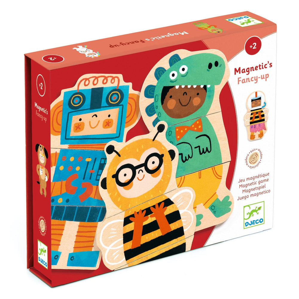 Drewniane Puzzle Magnetyczne Djeco - Fancy-up 24 elementy - tablude.com