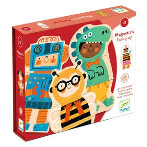 Drewniane Puzzle Magnetyczne Djeco - Fancy-up 24 elementy - tablude.com
