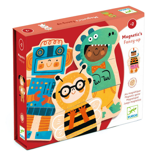 Drewniane Puzzle Magnetyczne Djeco - Fancy-up 24 elementy - tablude.com