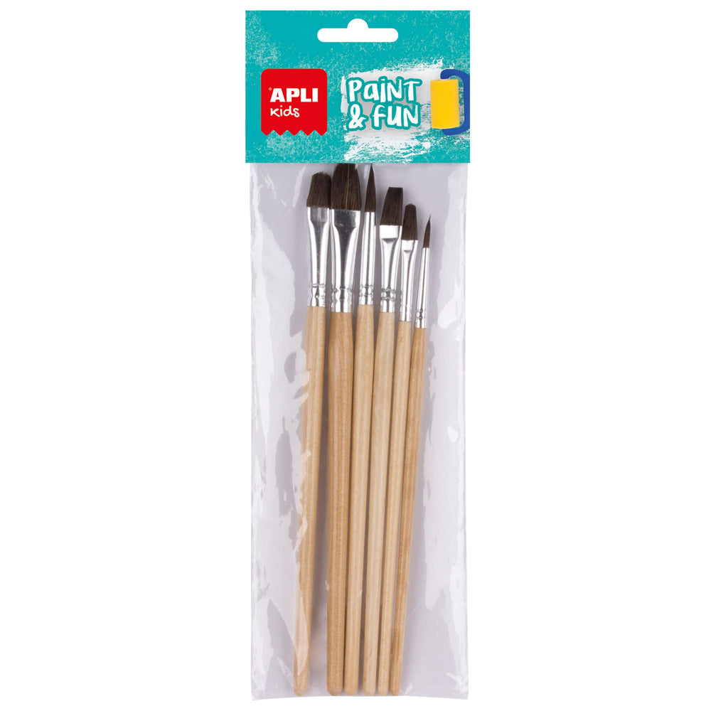 Holzpinselset – 6 Stück - tablude.com