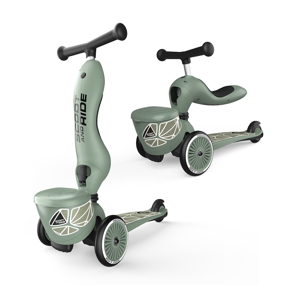 Laufrad und Fahrrad 2in1 Highwaykick 1 Lifestyle  1-5 Jahre - Green Lines - tablude.com