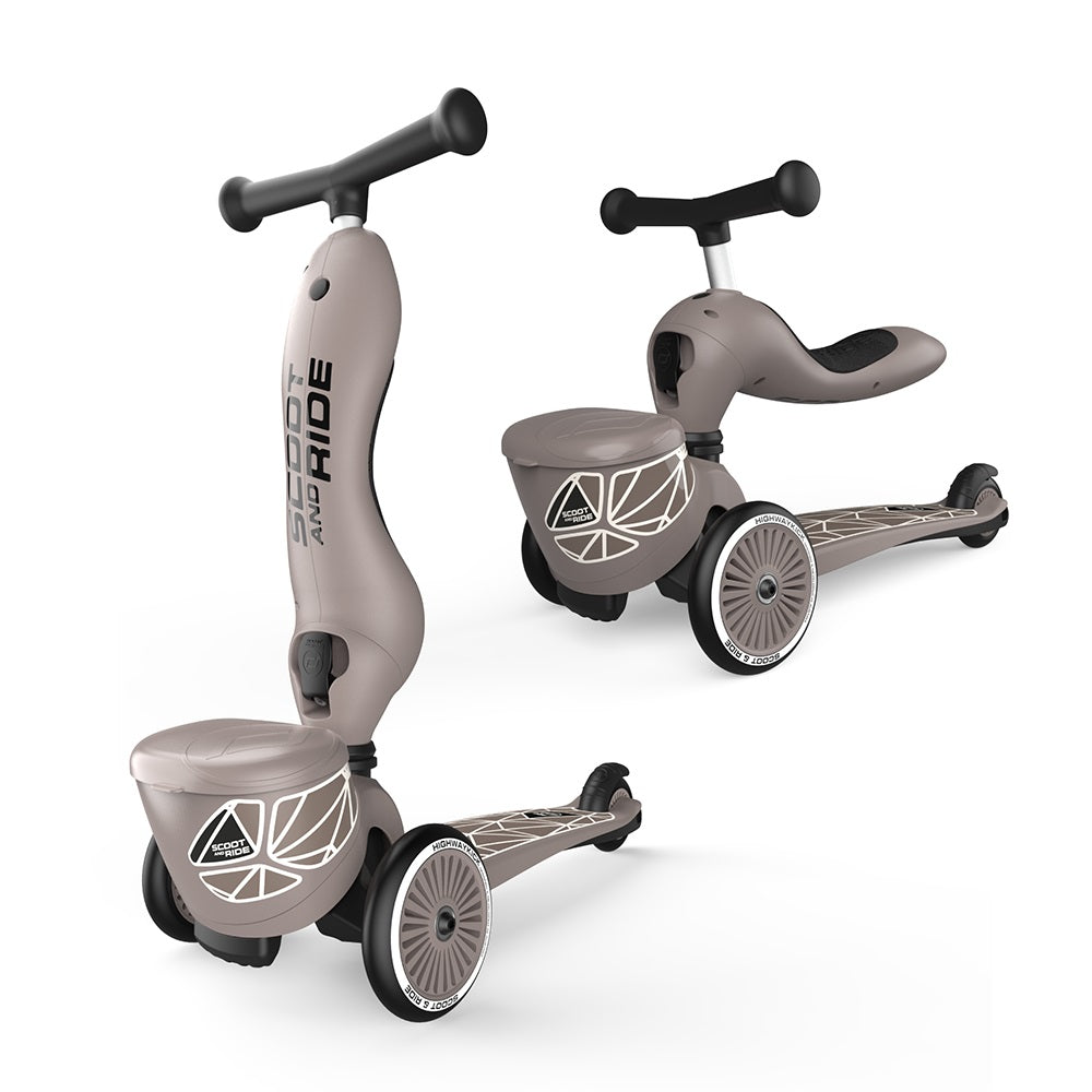 Laufrad und Fahrrad 2in1 Highwaykick 1 Lifestyle  1-5 Jahre - Brown Lines - tablude.com