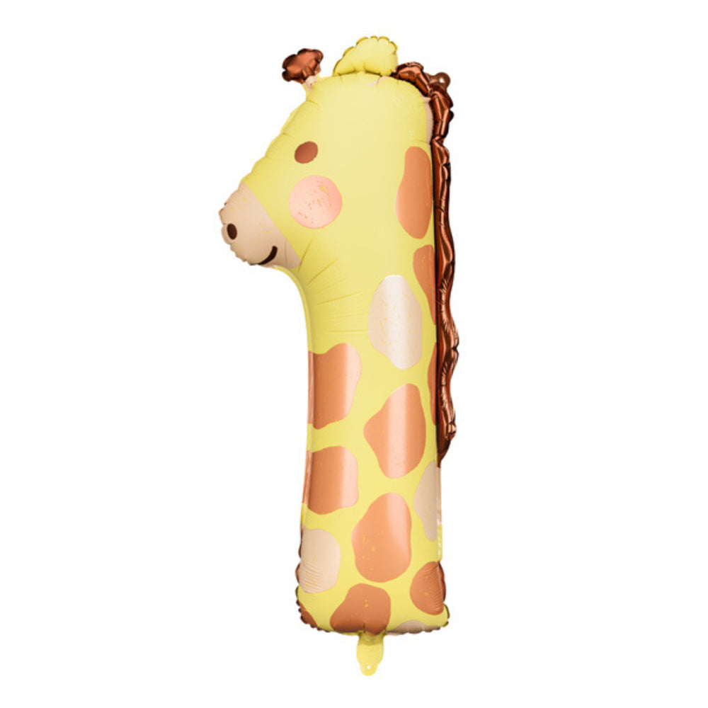 Folienballon 90 cm – Zahl 1 Giraffe