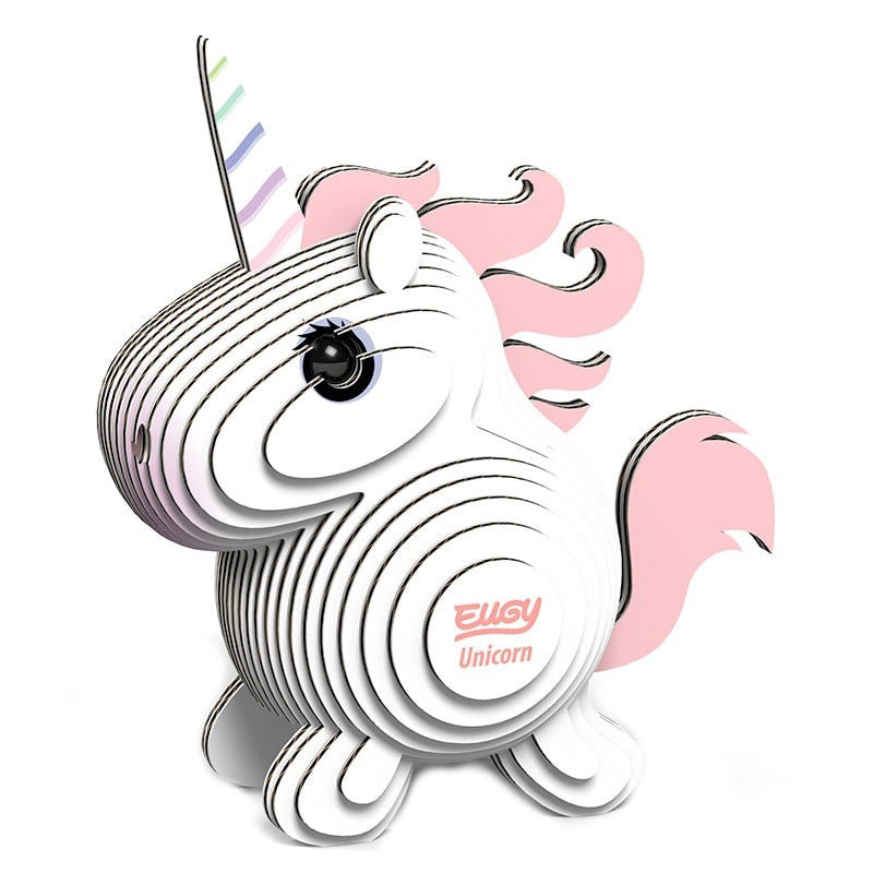 Öko-Puzzle 3D – Rosa Einhorn - tablude.com