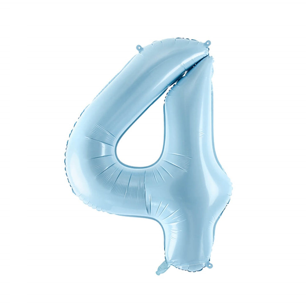 Folienballon 86 cm – Zahl 4 pastellblau