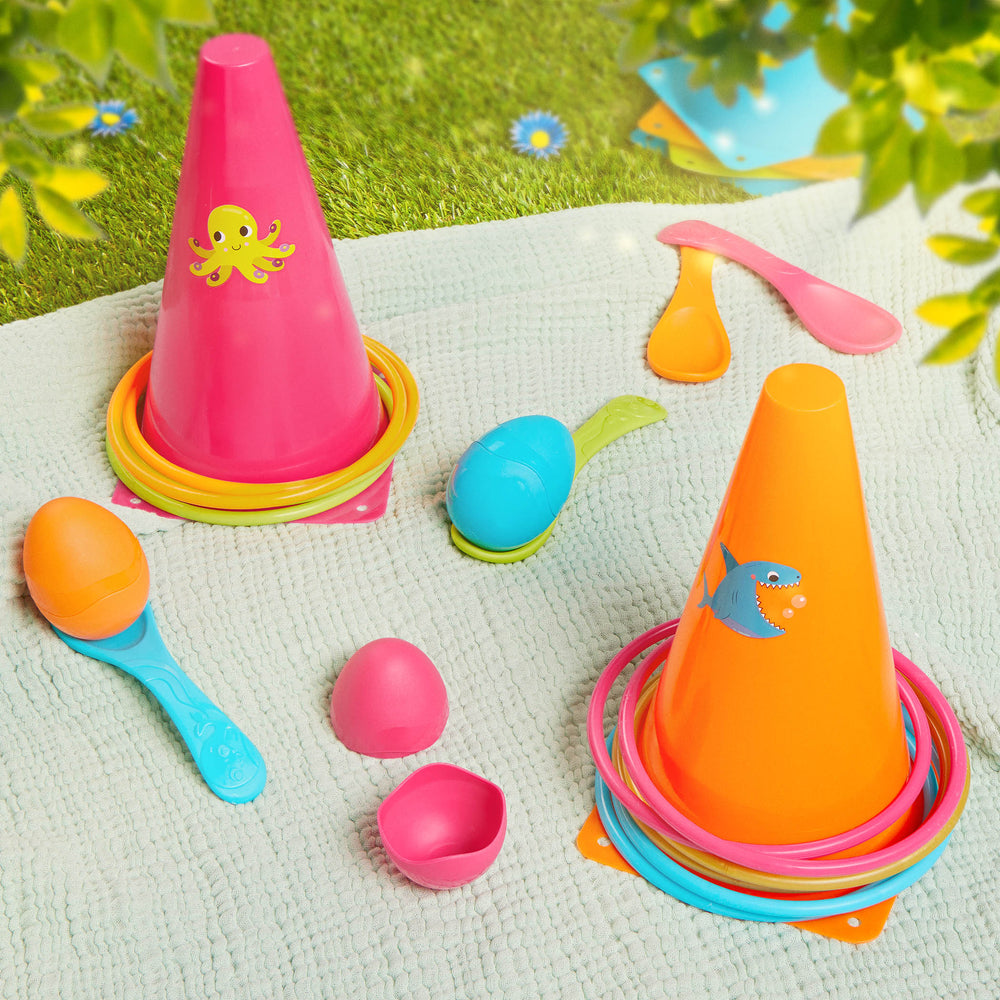 2er-Set Spiele für draußen - Reifen und Eier - tablude.com