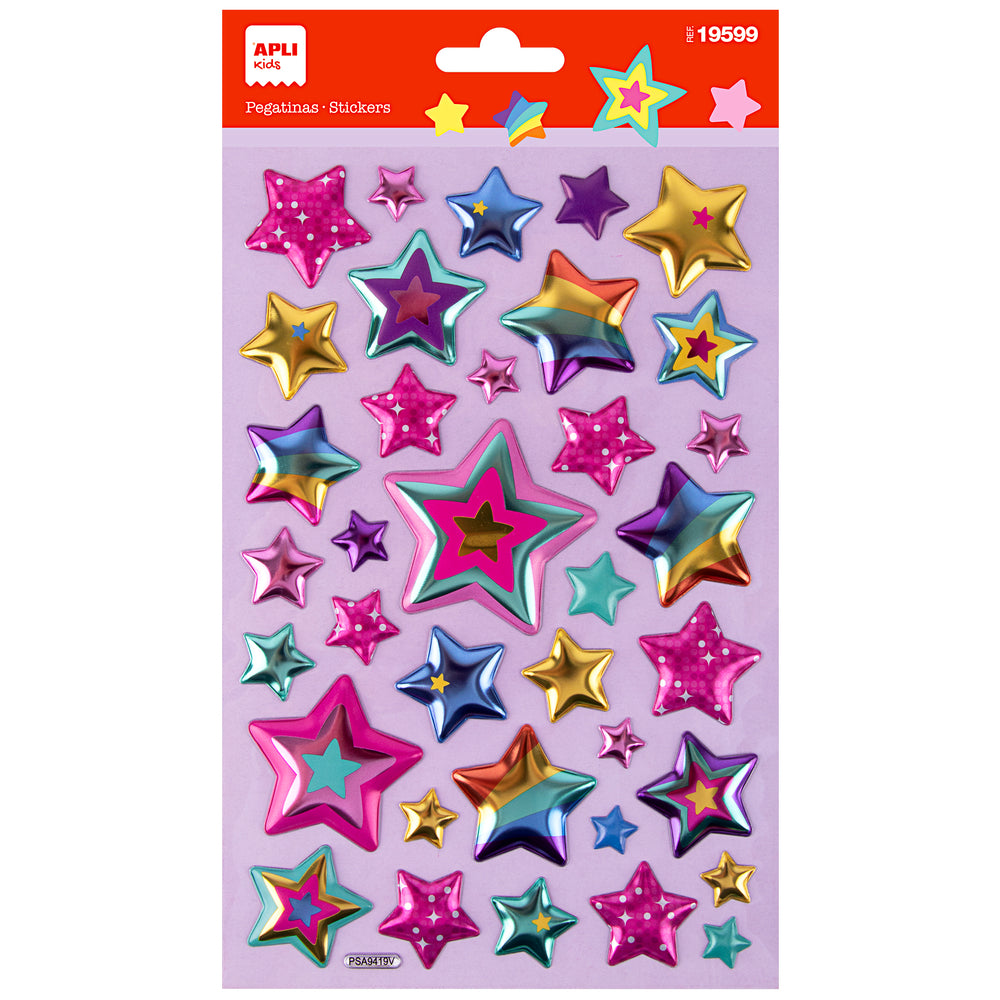 Metallic-Aufkleber – Bunte Sterne - tablude.com