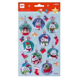 Weihnachtsaufkleber – Weihnachtskugeln, Schneemann - tablude.com