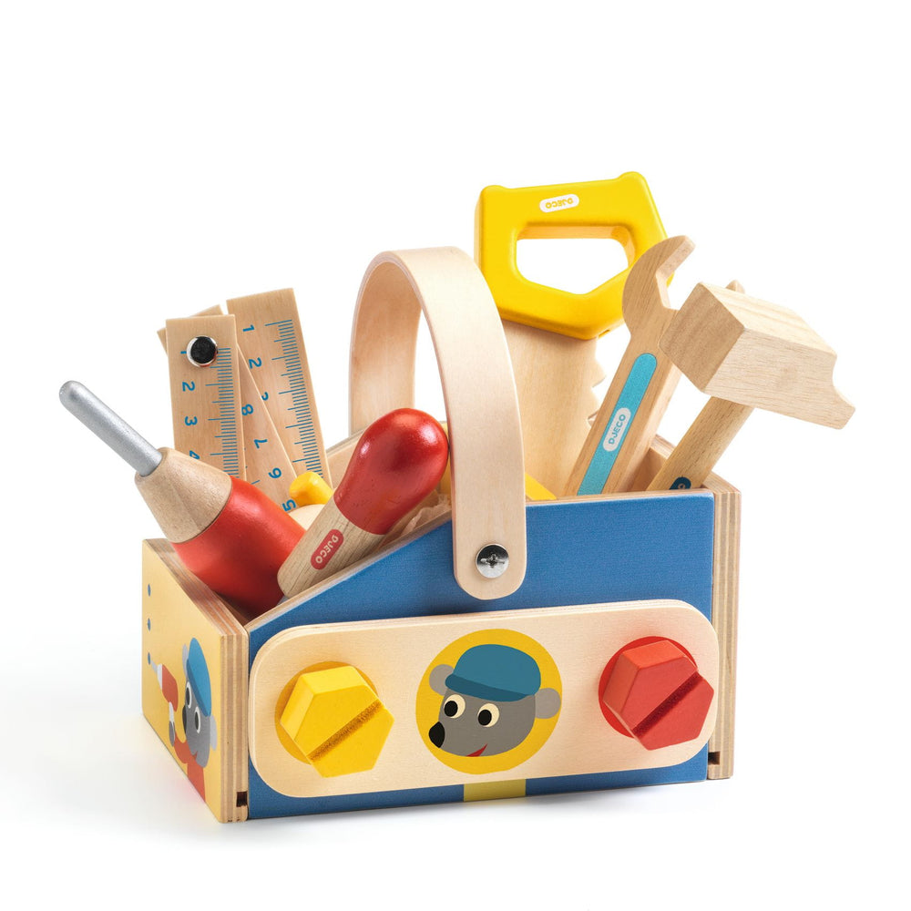 Holzkiste mit Werkzeugen - tablude.com