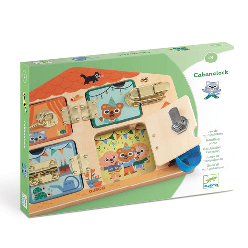 Zabawka manualna domek Djeco - Cabanalock - tablude.com