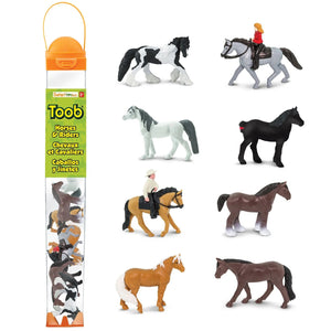 Figurenset in einer Tube TOOB – Pferde mit Reitern - tablude.com