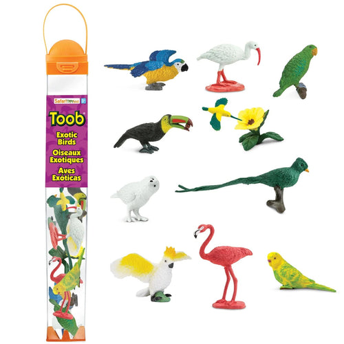 Figurenset in einer Tube TOOB – Exotische Vögel - tablude.com