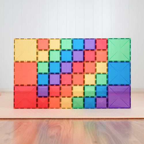 Magnetbausteine – Regenbogen-Quadrat-Set 42 Teile - tablude.com