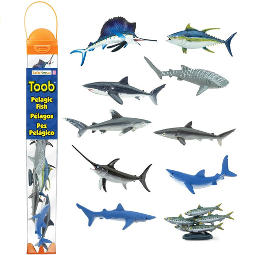 Figurenset in einer Tube TOOB – Große pelagische Fische - tablude.com