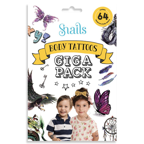 Kindertattoos - Giga Pack 64 Stück