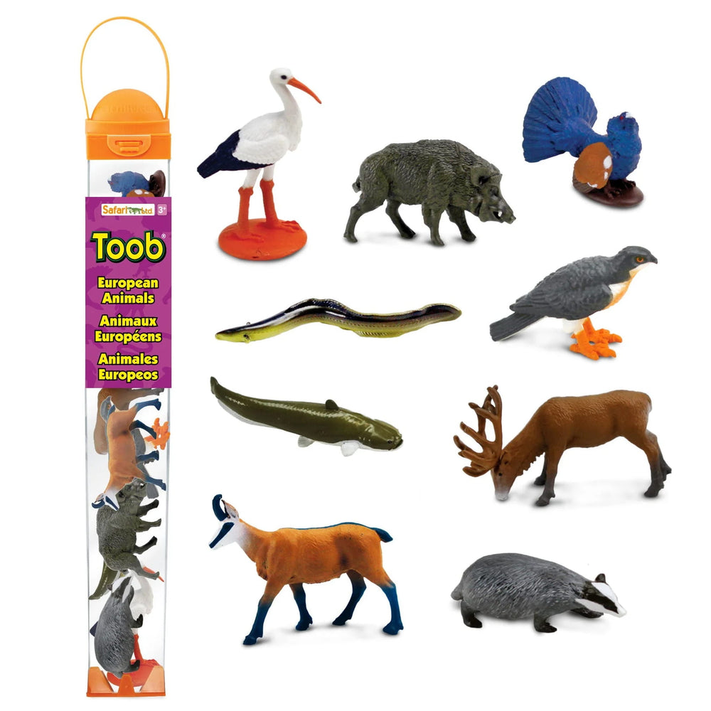 Figurenset in einer TOOB-Röhre – Tiere Europas - tablude.com