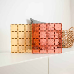 Magnetbausteine – Pastell-Zitrone & Pfirsich-Grundplatte 2 Teile - tablude.com
