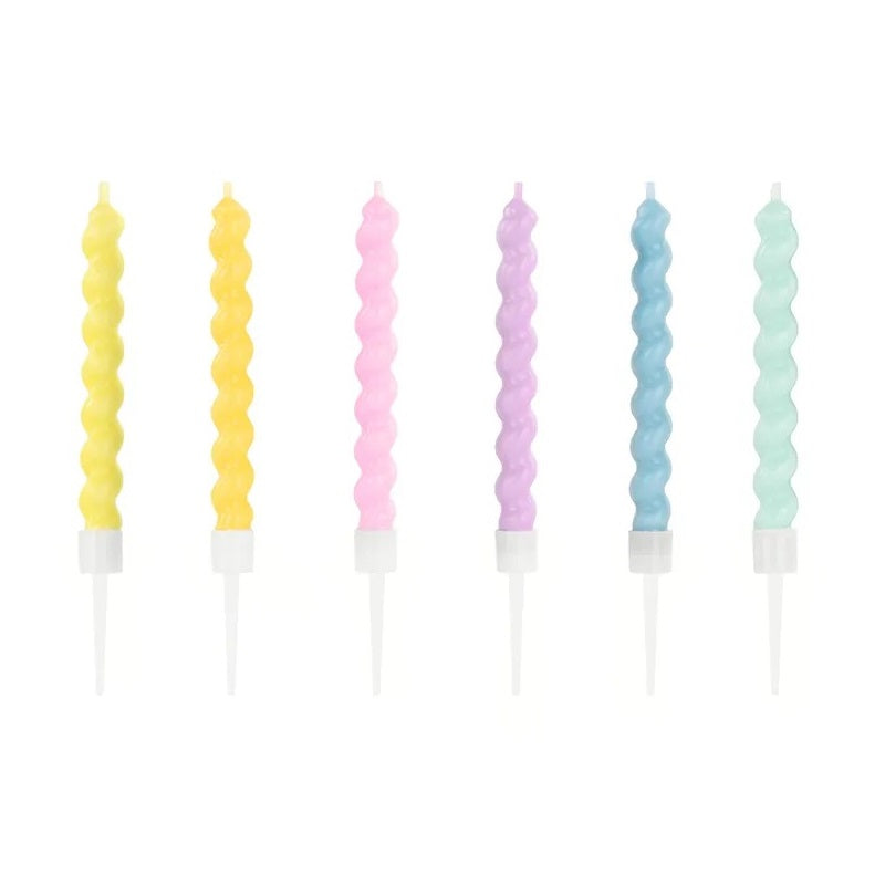Geburtstagskerzen, gedreht, 8,5 cm – pastellfarben