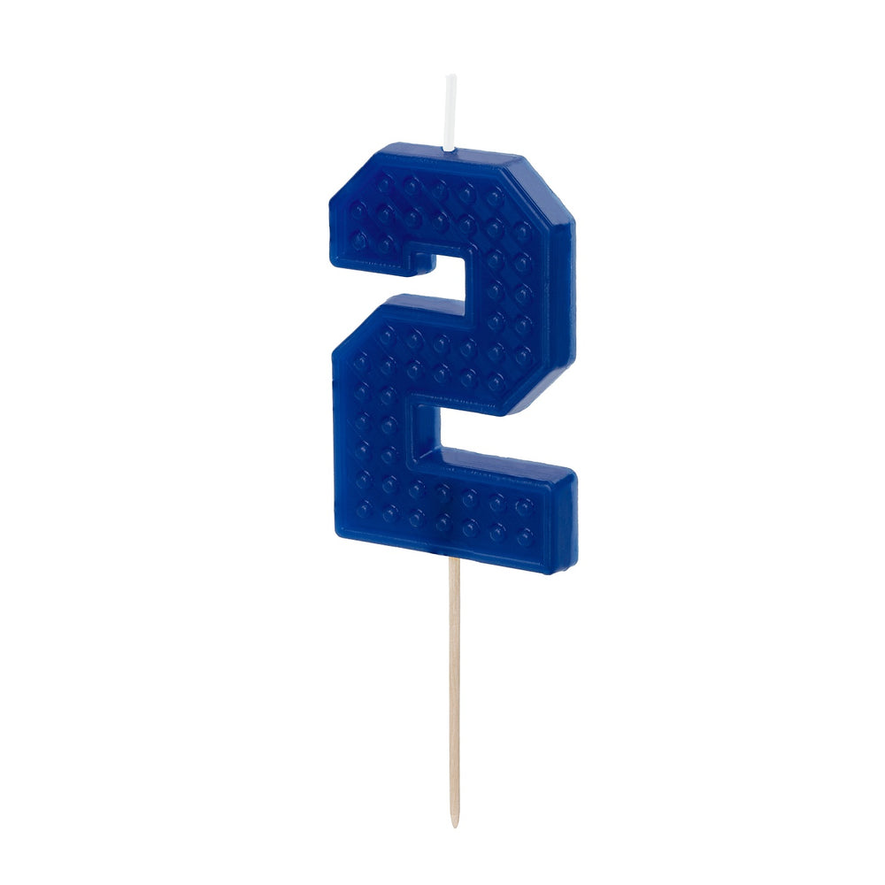 Geburtstagskerze 6 cm – Zahl 2 blau