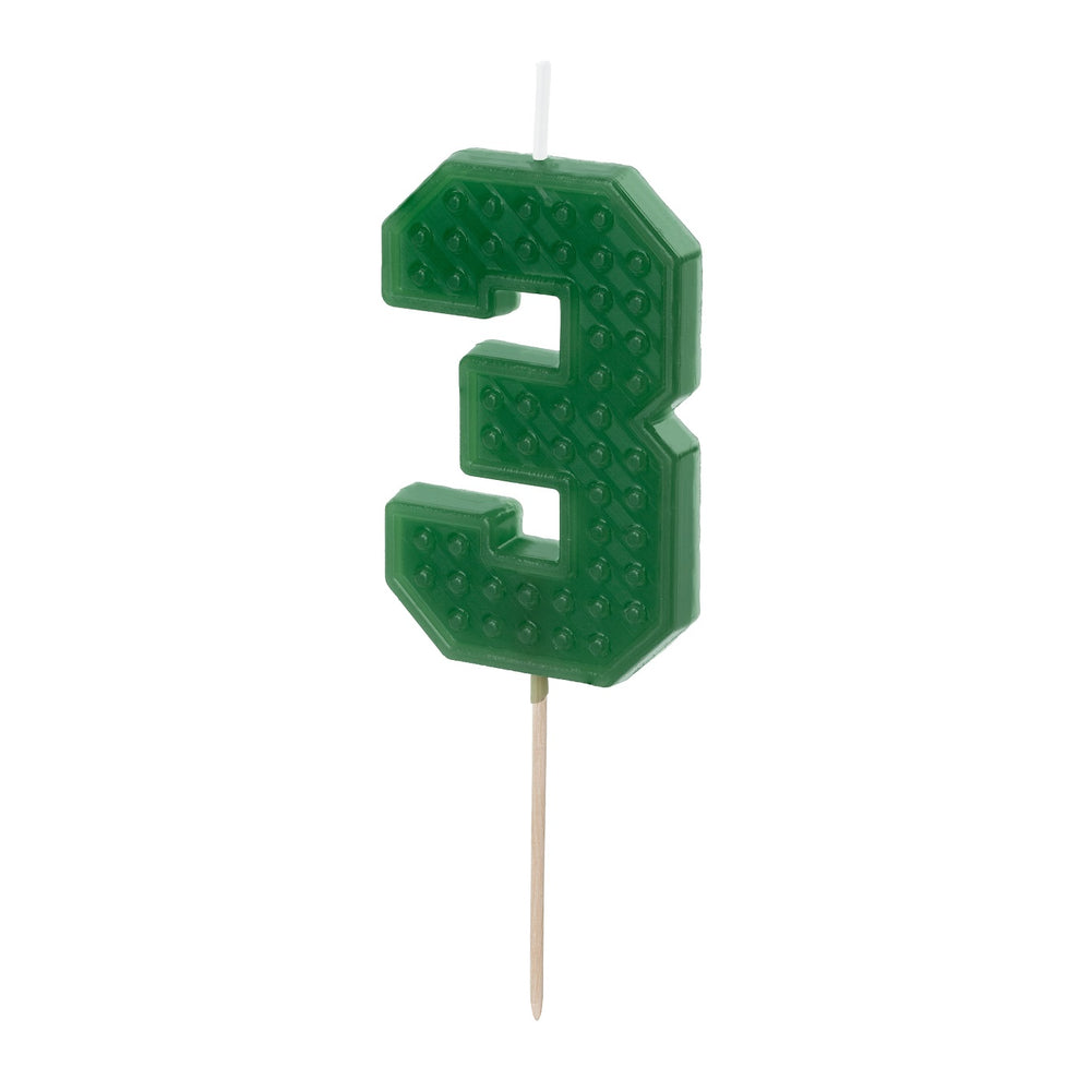 Geburtstagskerze 6 cm – Zahl 3 grün