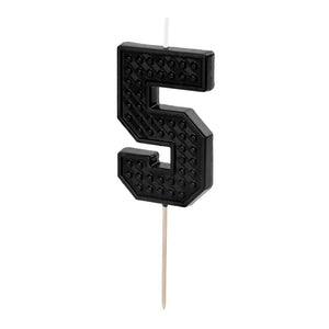 Geburtstagskerze 6 cm – Zahl 5 schwarz