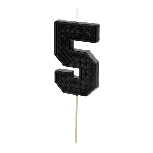Geburtstagskerze 6 cm – Zahl 5 schwarz
