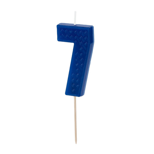 Geburtstagskerze 6 cm – Zahl 7 blau