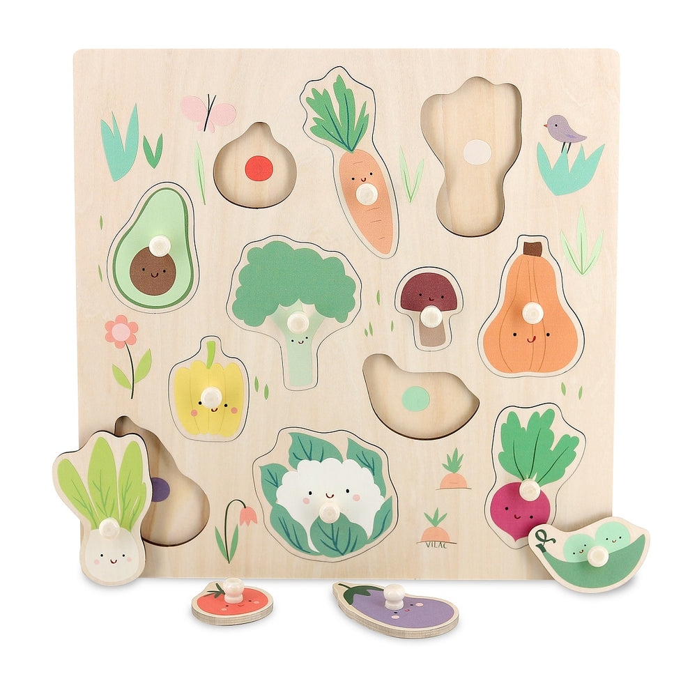 Holzpuzzle – Gemüse aus dem Garten