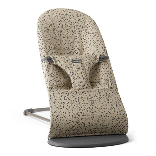 Babywippe BLISS WOVEN – Beige/Dunkelgrau bedruckt